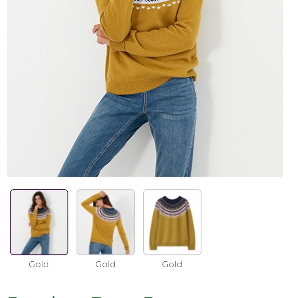 Joules Large Wool Blend Fair Isle Sweater - like new!
